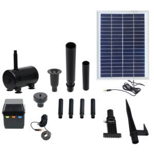 132+GPH+Solar+Pump+and+Panel+Kit+with+Battery+and+Light