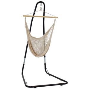 Sunnydaze+Mayan+Hammock+Chair+with+Adjustable+Stand+-+Natural