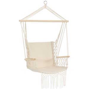 Sunnydaze+Polycotton+Hammock+Chair+with+Armrests+-+Natural