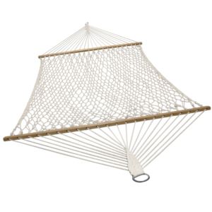 Double+Wide+Cotton+Spreader+Bar+Rope+Hammock+-+2+Person