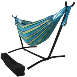 Brazilian+2+Person+Double+Hammock+with+Portable+Stand
