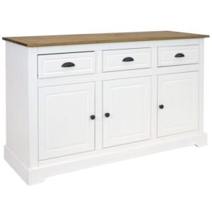 Solid+Pine+Sideboard+with+3+Drawers+and+3+Doors+-+White+-+32+in