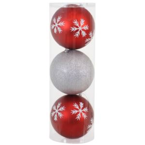 Sparkle+and+Shine+3-Piece+Christmas+Ornament+Set+-+Red%2FSilver