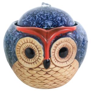 Owl+Ceramic+Indoor+Water+Fountain+-+6+in