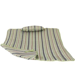 Sunnydaze+Quilted+Hammock+Pad+and+Pillow+Set+-+Khaki+Stripe