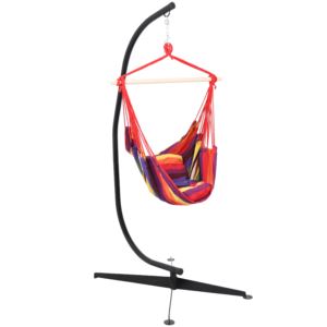 Sunnydaze+Hanging+Hammock+Chair+Swing+%26+C-Stand+-+Sunset