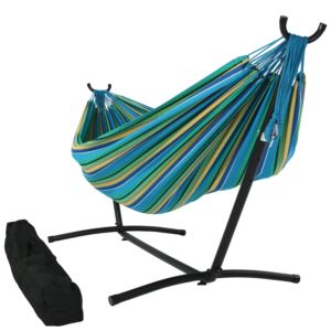 Sunnydaze+Extra+Large+Brazilian+2+Person+Double+Hammock+with+Stand+-+Sea+Grass