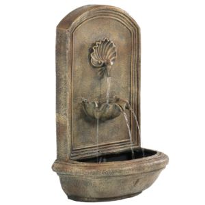 Seaside+Outdoor+Wall+Fountain+w%2FFlorentine+Finish