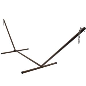 Sunnydaze+Hammock+Stand+with+Heavy-Duty+Steel+Beam+Construction+-+Bronze+-+15-Foot