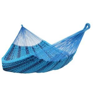 Sunnydaze+Handwoven+XXL+Thick+Cord+Mayan+Family+Hammock+-+Blue