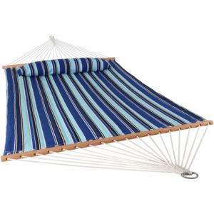 2+Person+Quilted+Fabric+Spreader+Bar+Hammock+%26+Pillow