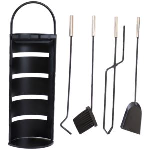 4-Piece+Fireplace+Tool+Set+with+Slotted+Shroud+Holder