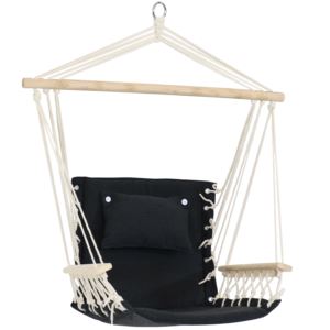 Sunnydaze+Polycotton+Hammock+Chair+with+Armrests+-+Storm
