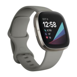 Sense+Health+Smartwatch+Sage+Gray%2FSilver+Stainless+Steel