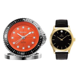 Mens+Corporate+Collection+Gold+%26+Black+Strap+Watch+w%2F+Diver+Alarm+Clock