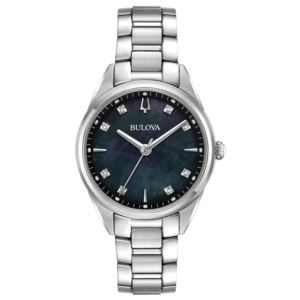 Ladies+Sutton+Silver+Diamond+Watch+Blk+Mother-of-Pearl+Dial