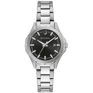 Ladies+Corporate+Collection+Silver-Tone+Stainless+Steel+Watch+Black+Dial