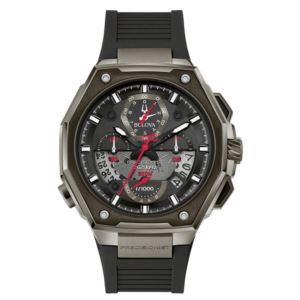 Mens+Precisionist+Chronograph+Black+Rubber+Watch+Black+Dial
