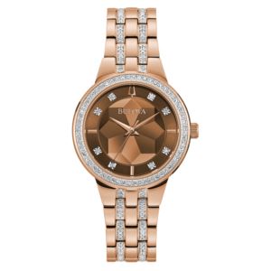 Ladies+Phantom+Rose+Gold+Swarovski+Crystal+Watch+3D+Rose+Gold+Dial