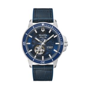 Men%27s+Marine+Star+Automatic+Blue+Leather+Strap+Watch+Blue+Dial