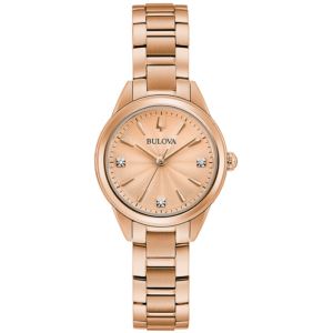 Ladies+Sutton+Rose+Gold-Tone+Crystal+Accent+Watch+Rose+Gold+Dial