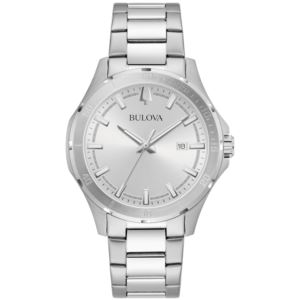 Men%27s+Classic+Silver-Tone+Stainless+Steel+Watch+Silver+Dial