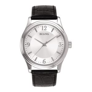 Corporate+Collection+Mens+Black+Leather+Strap+Watch