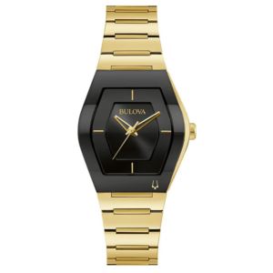 Womens+Gemini+Gold-Tone+Stainless+Steel+Watch+Black+Dial