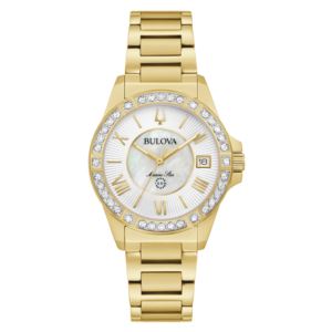 Ladies%27+Marine+Star+Gold-Tone+Stainless+Steel+Watch+Mother-of-Pearl+Dial