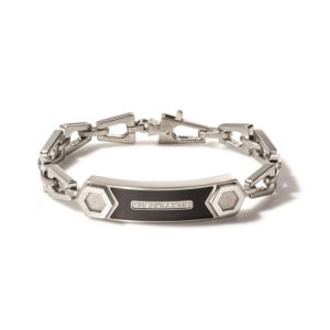 Mens+Precisionist+White+Diamond+ID+Bracelet+-+Large