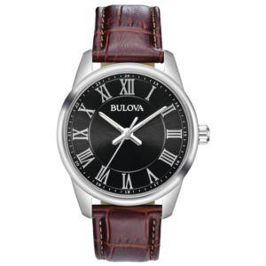 Men%27s+Quartz+Brown+Leather+Strap+Watch+Black+Dial