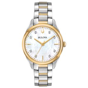 Ladies+Sutton+2-Tone+Stainless+Steel+Watch+White+Mother-of-Pearl