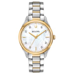 Ladies+Sutton+2-Tone+Stainless+Steel+Watch+White+Mother-of-Pearl