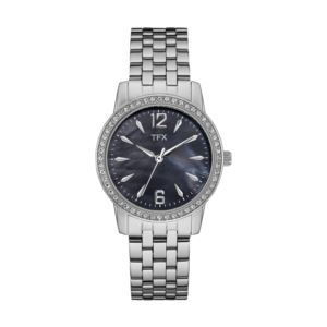 TFX+by+Bulova+Ladies+Crystal+Steel+Watch+Black+Mother-of-Pearl