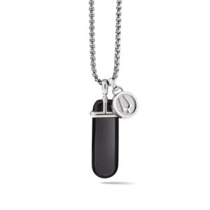 Mens+Classic+Black+Onyx+Pendant+Necklace