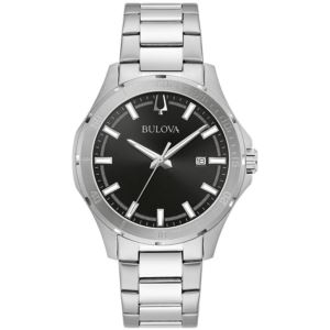 Mens+Corporate+Collection+Silver-Tone+Stainless+Steel+Watch+Black+Dial