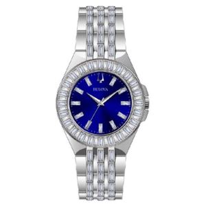 Ladies++Phantom+Crystal+Silver-Tone+Stainless+Steel+Watch+Blue+Dial
