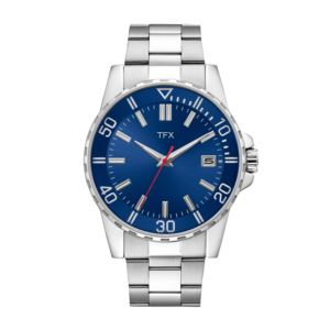 TFX+Mens+Silver-Tone+Stainless+Steel+Watch+Blue