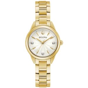 Ladies+Sutton+Gold-Tone+Stainless+Steel+Watch+White+Dial