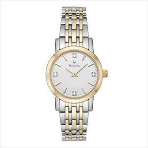 Womens+Classic+Two-Tone+Diamond+Watch+White-Silver+Dial