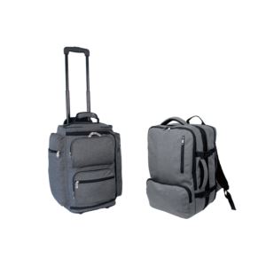 Heather+Gray+2pc+Set+-+Multi-Functional+Backpack+%26+20%22+Wheel+Duffel