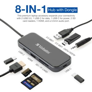 Verbatim+8-in-1+USB+C+Hub+Adapter+with+4K+HDMI