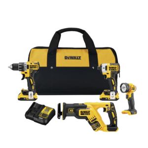 20V+MAX+XR+Brushless+Motor+Compact+4-Tool+Kit+-+Dril+Driver+Saw+Light