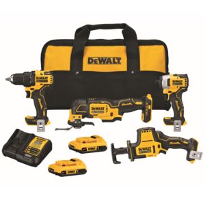 Atomic+20V+MAX+Brushless+4-Tool+Combo+Kit+-+Dirll+Impact+Driver+Saw+Multi-Tool