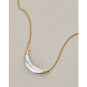Gold+Capped+Crescent+Necklace+-+Silver