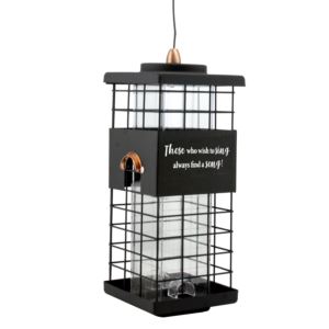 Squirrel-Resistant+Tube+Feeder+with+Motivational+Quote