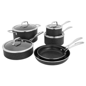 10pc+Capri+Notte+Granitium+Nonstick+Cookware+Set