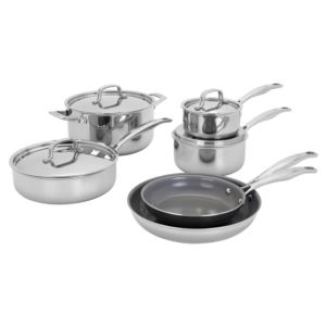 Clad+Alliance+10pc+Stainless+Steel+Ceramic+Nonstick+Cookware+Set