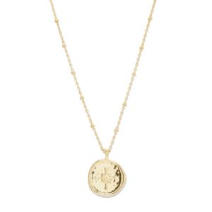 Compass+Coin+Necklace+Gold