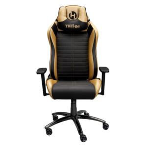 Techni+Sport+Ergonomic+Racing+Gaming+Chair+-+Golden